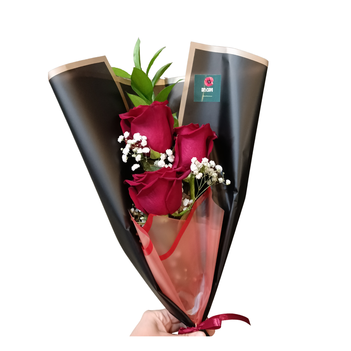 Trio de rosas rojas